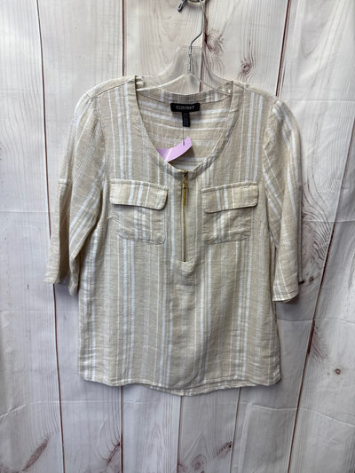 Ellen Tracy Women's Size XS Beige 3/4 Sleeve Top