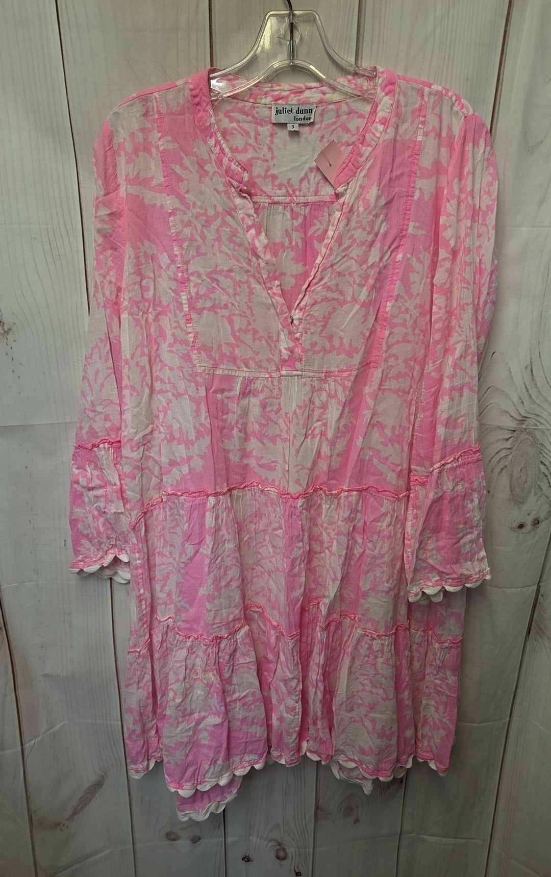 Juliet Dunn Women's Size L White & Pink Floral Dress – Off The Rack
