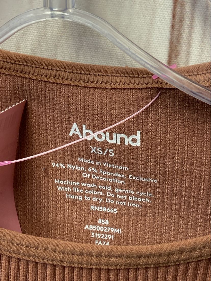 Abound Women's Size XS Brown Short Sleeve Top
