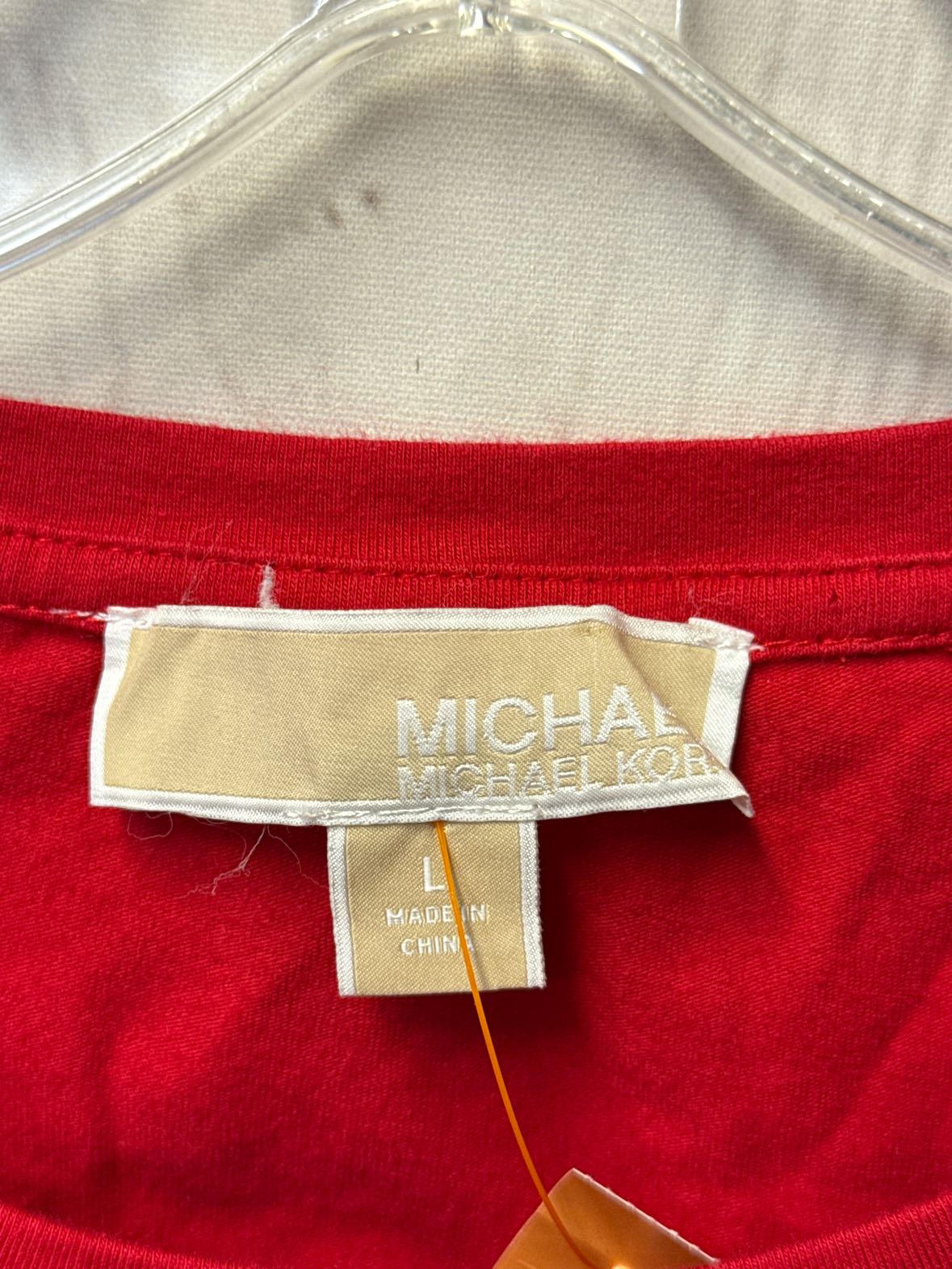 Michael Kors Women's Size L Red Short Sleeve Top