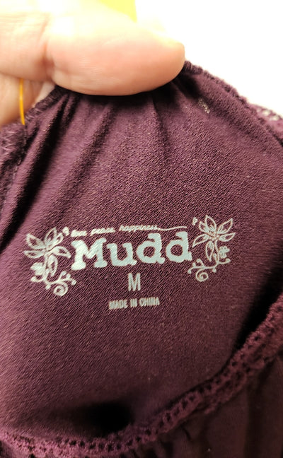 Mudd Women's Size M Purple Cold Shoulder Top