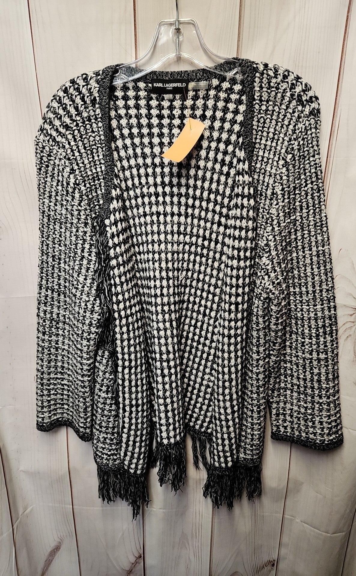 Karl Lagerfeld Women's Size L White & Black Cardigan