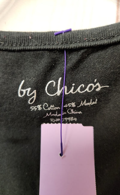 Chico's Women's Size 1 = US M Black Sequined Sleeveless Top