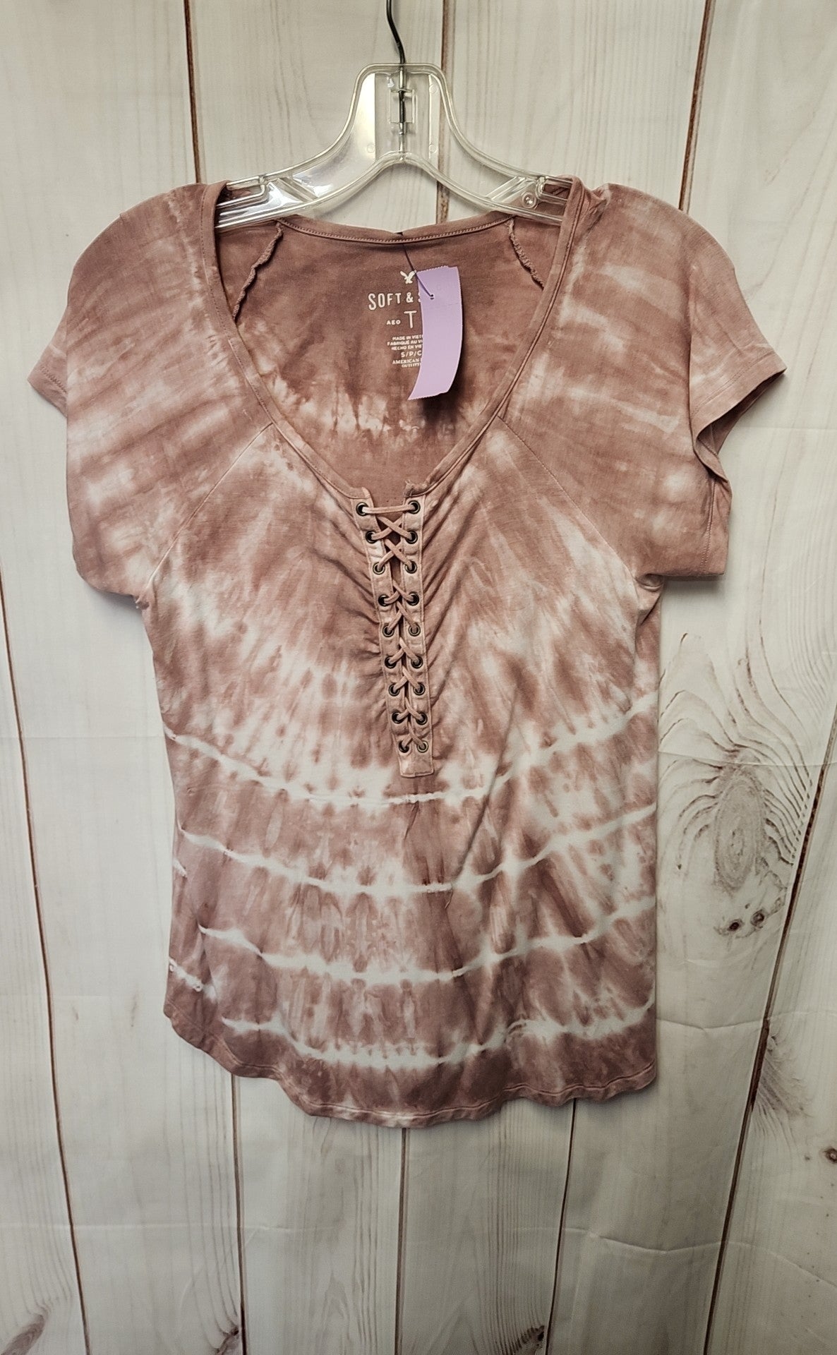 American Eagle Women's Size S Pink Short Sleeve Top