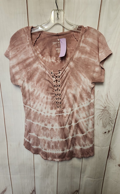 American Eagle Women's Size S Pink Short Sleeve Top