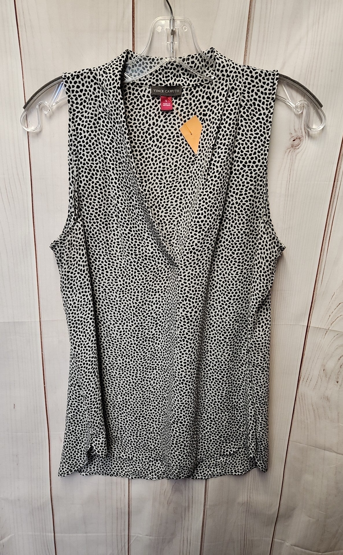 Vince Camuto Women's Size S White & Black Sleeveless Top