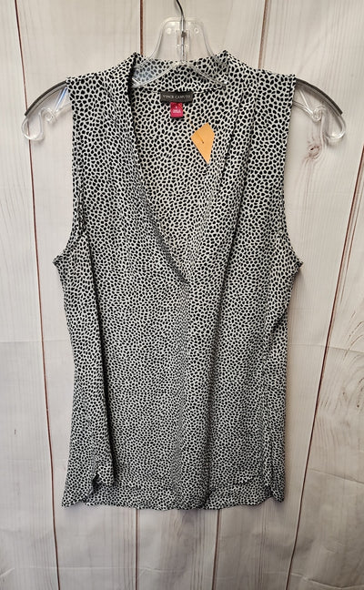 Vince Camuto Women's Size S White & Black Sleeveless Top