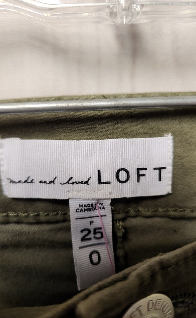 Loft Women's Size 25 (0) Olive Green Pants