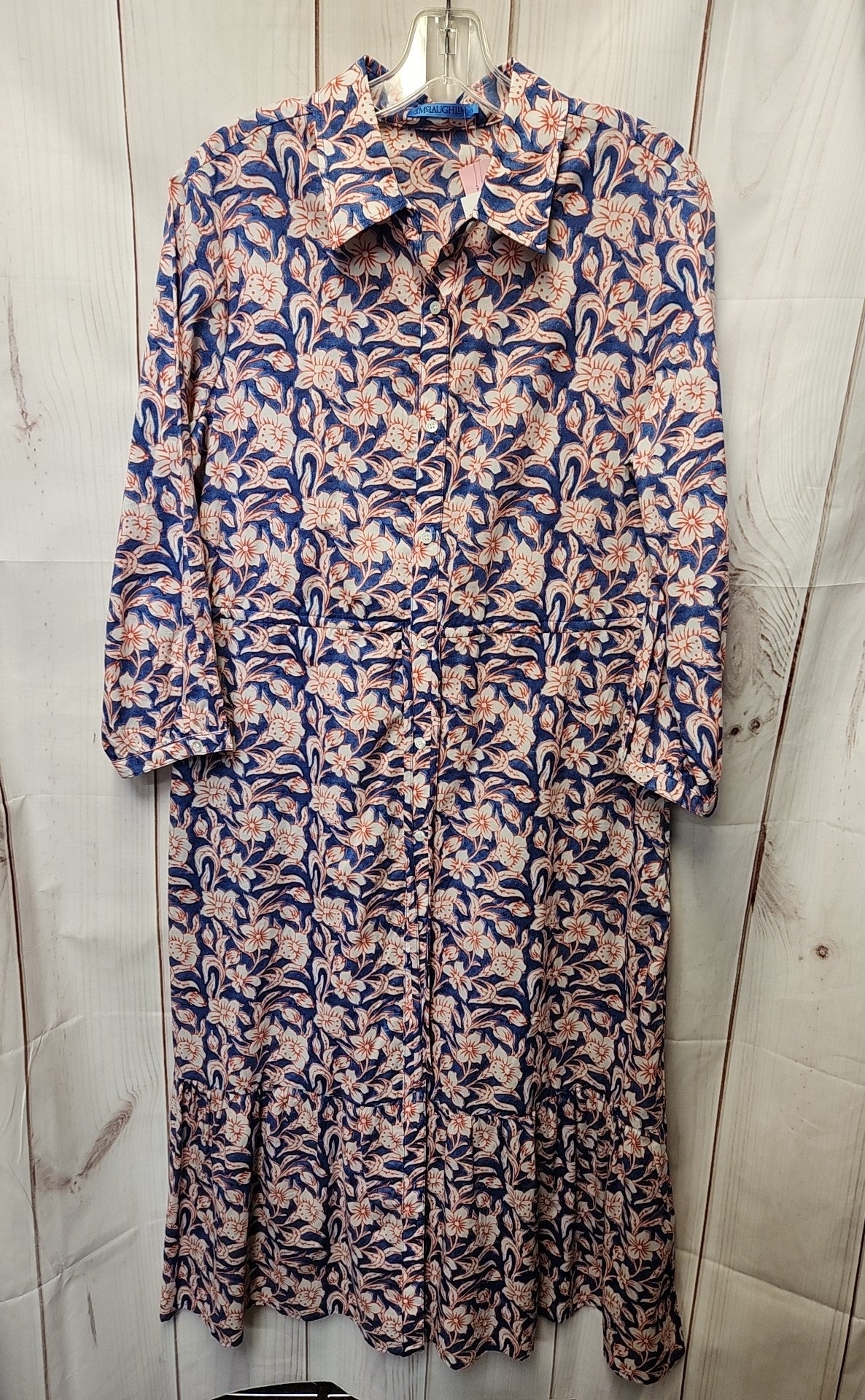 NWT J McLaughlin Women's Size L Navy & Red Botanica Block Dress