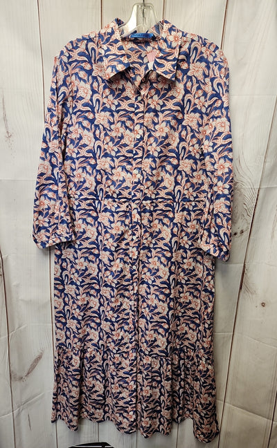 NWT J McLaughlin Women's Size L Navy & Red Botanica Block Dress