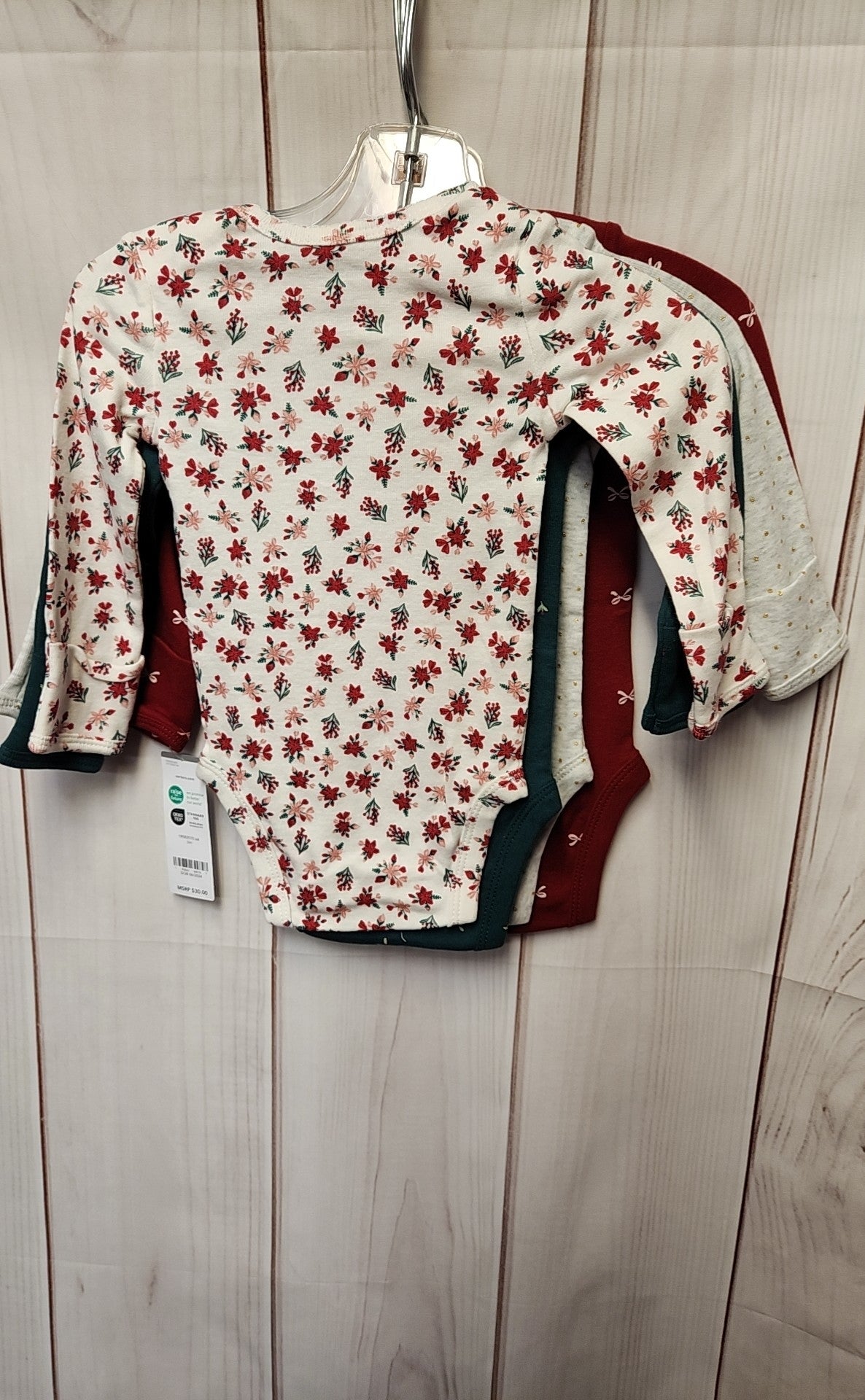 NWT Carters Girl's Size 3 Months Multi 4 Pcs Bodysuit