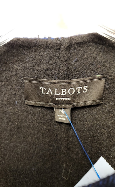 Talbots Women's Size M Petite Black & Blue Reversible Jacket
