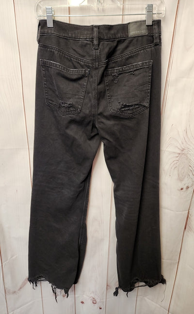 American Eagle Women's Size 25 (0) Black Jeans Low Rise Baggy Flare