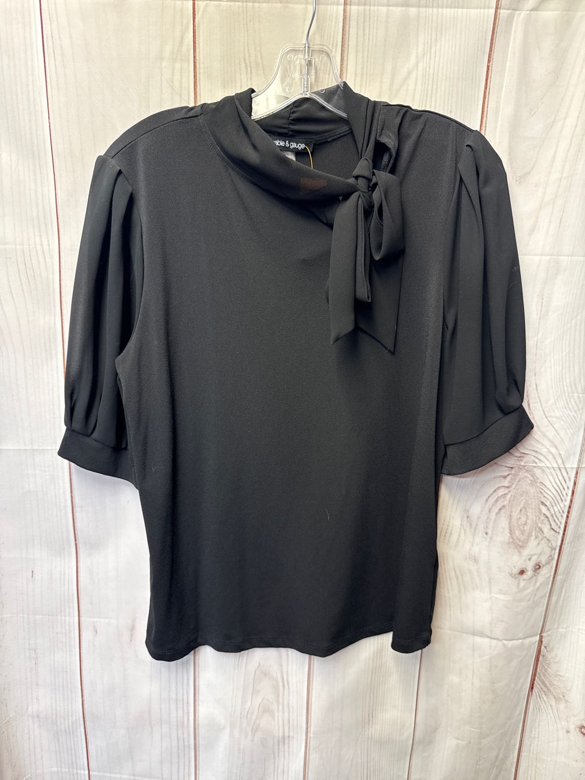 Cable & Gauge Women's Size L Black Short Sleeve Top
