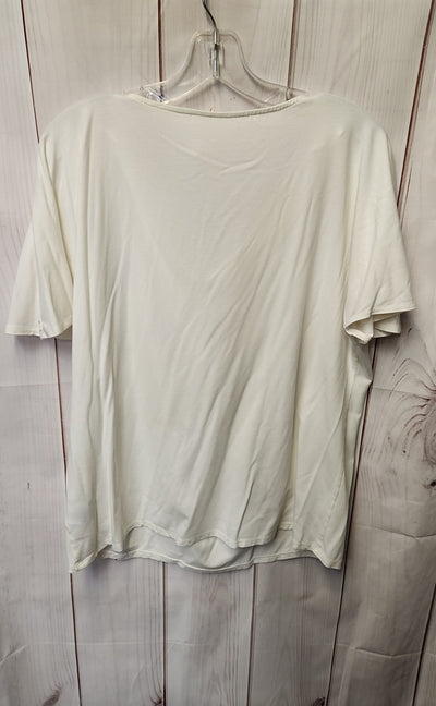 Encircled Women's Size XXL White Short Sleeve Top