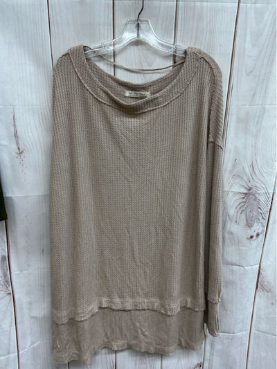 We the Free Women's Size L Beige Long Sleeve Top