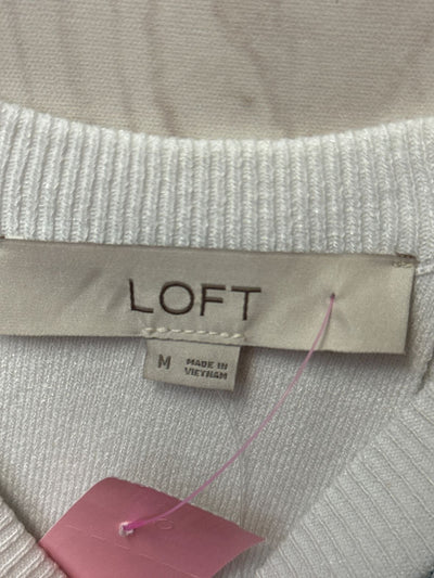 NWT Loft Women's Size M White & Blue Sleeveless Top