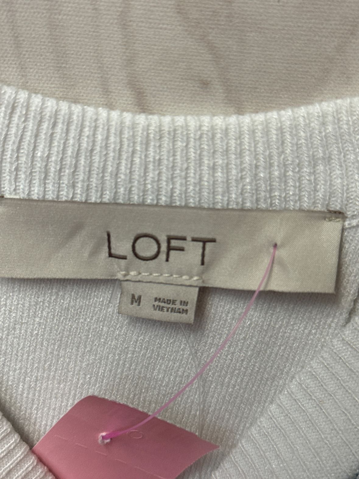 NWT Loft Women's Size M White & Blue Sleeveless Top