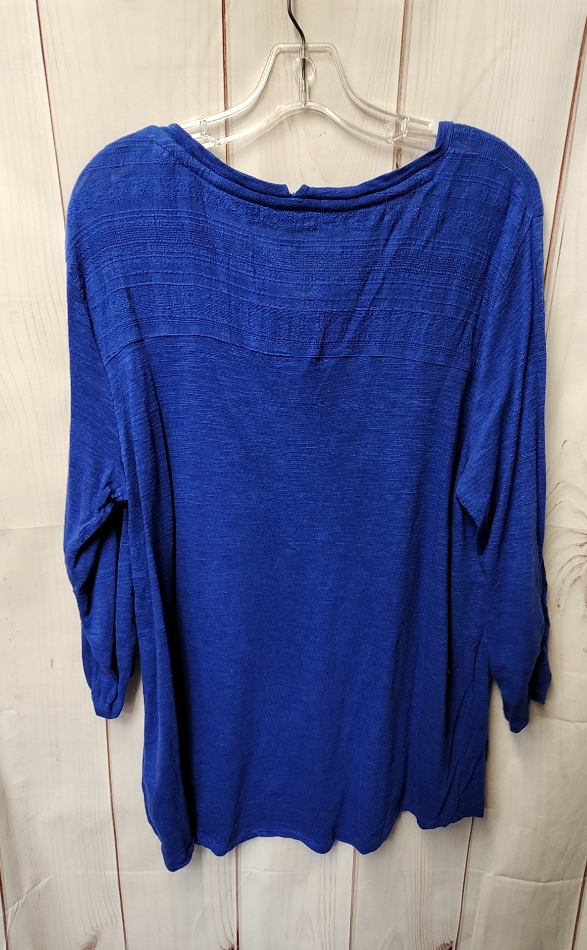 Cable & Gauge Women's Size 1X Blue 3/4 Sleeve Top