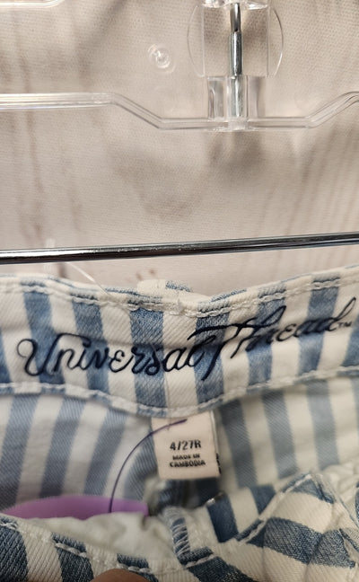 Universal Thread Women's Size 27 (3-4) White & Blue Jeans High Rise Skinny