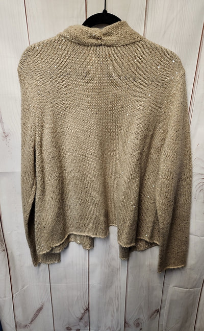 J Jill Women's Size L Beige Sequined Cardigan