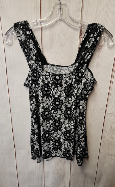 Carole Little Women's Size S Black & White Sleeveless Top