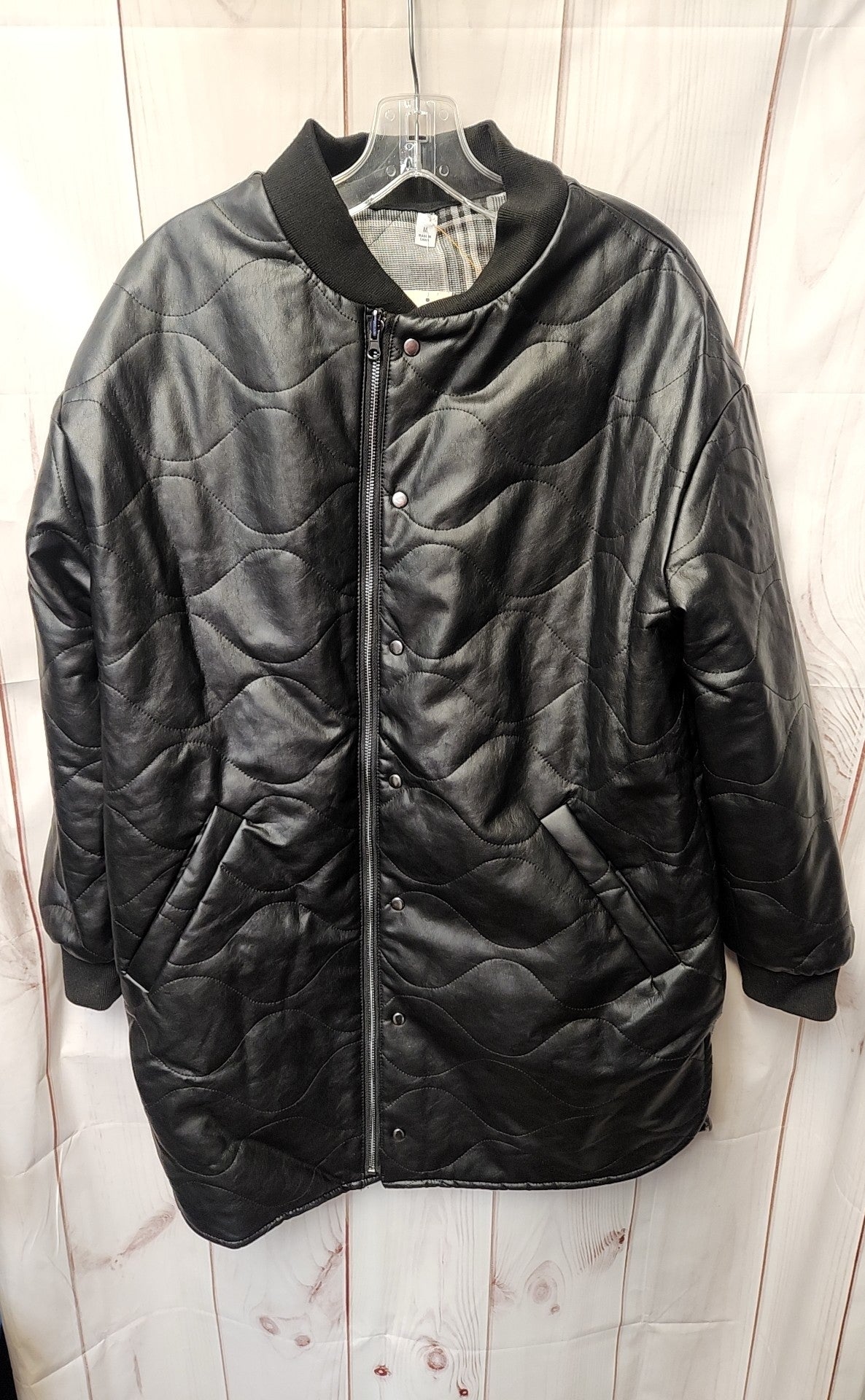 NWT Evereve Women's Size M Black Georgetown Reversible Coat