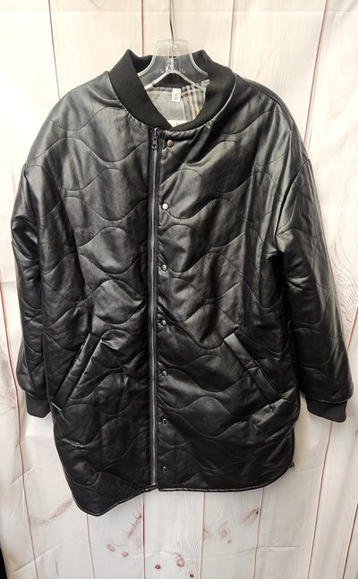 NWT Evereve Women's Size M Black Georgetown Reversible Coat