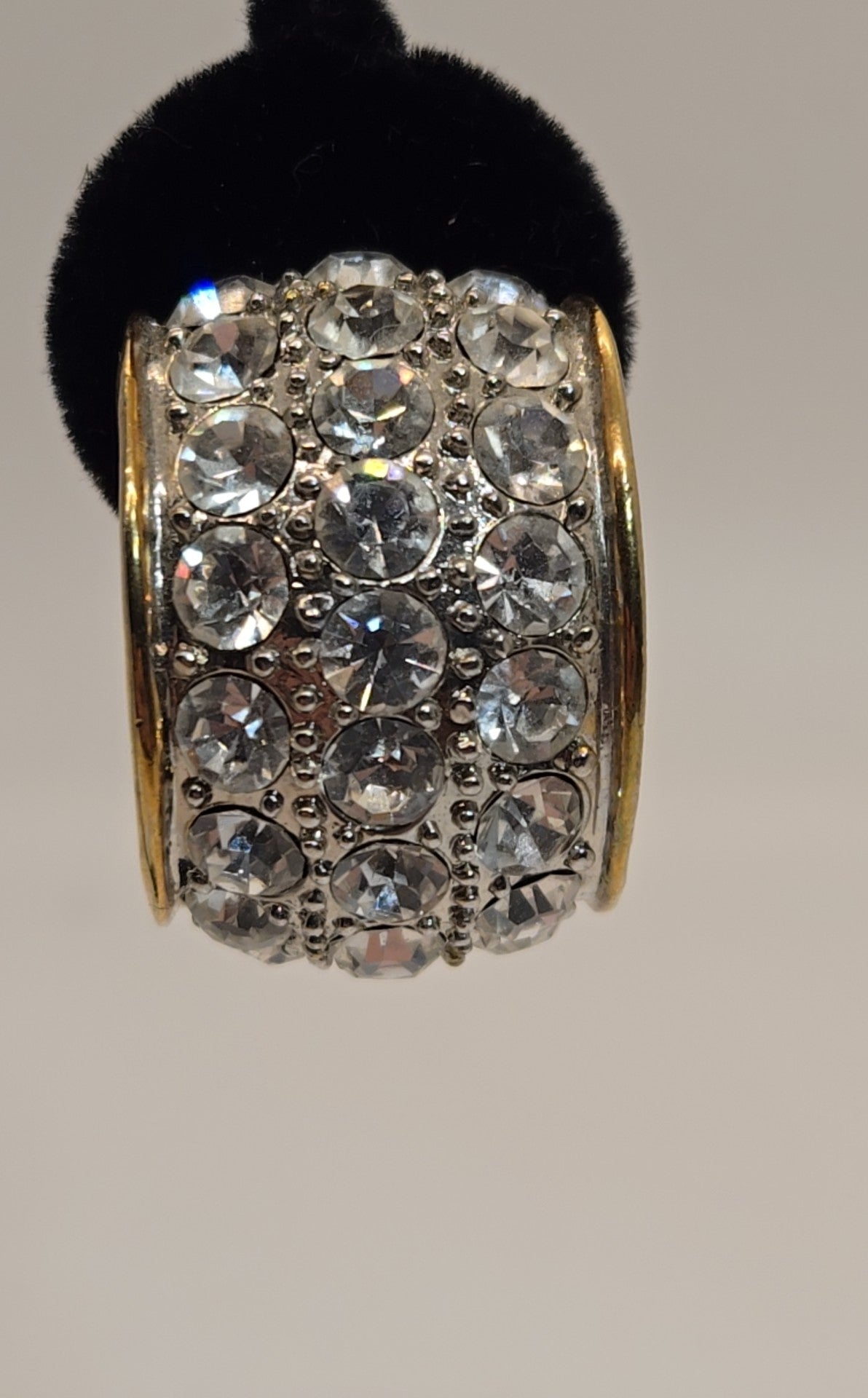 Gold Rhinestone Clip-on Earrings
