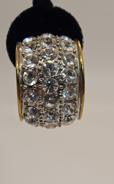 Gold Rhinestone Clip-on Earrings