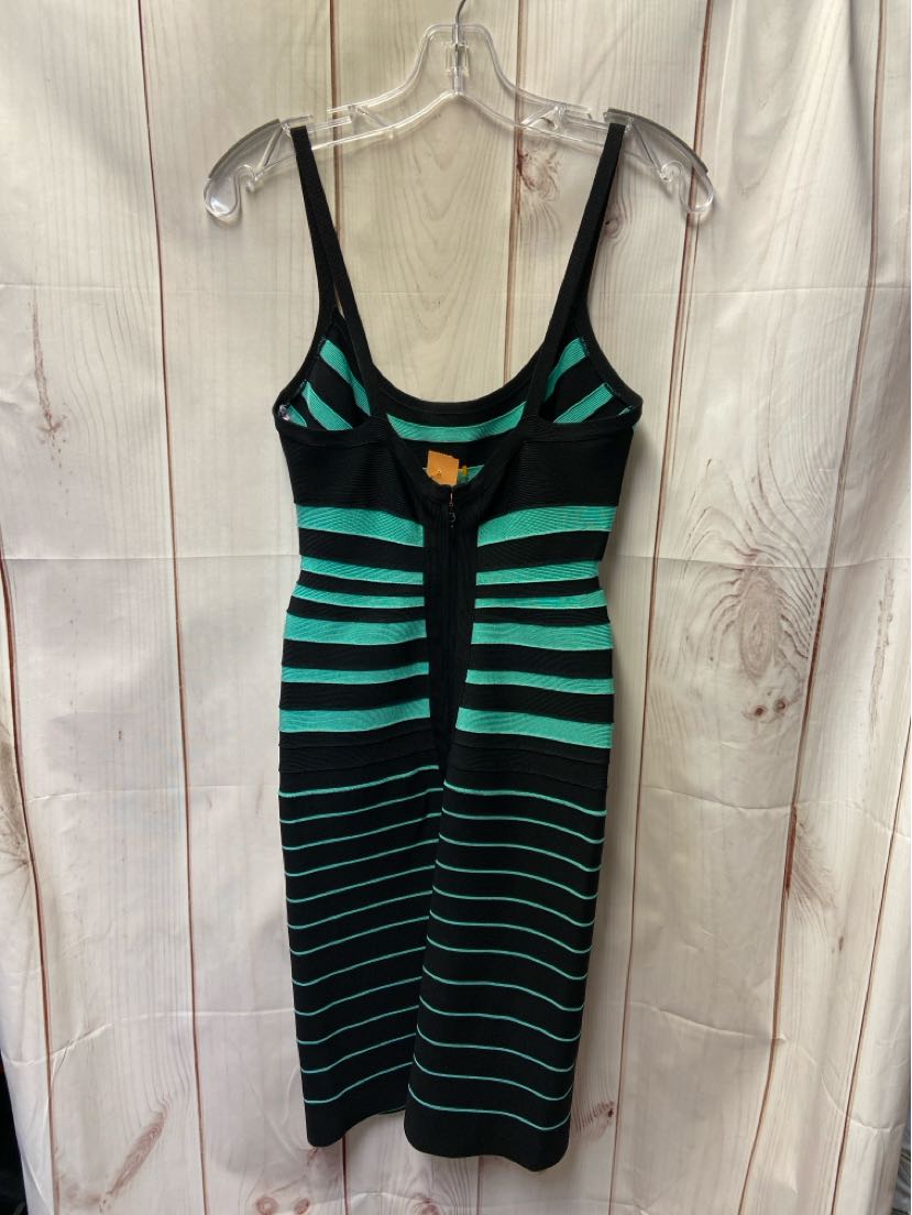 Herve Leger Women's Size S Black & Green Dress