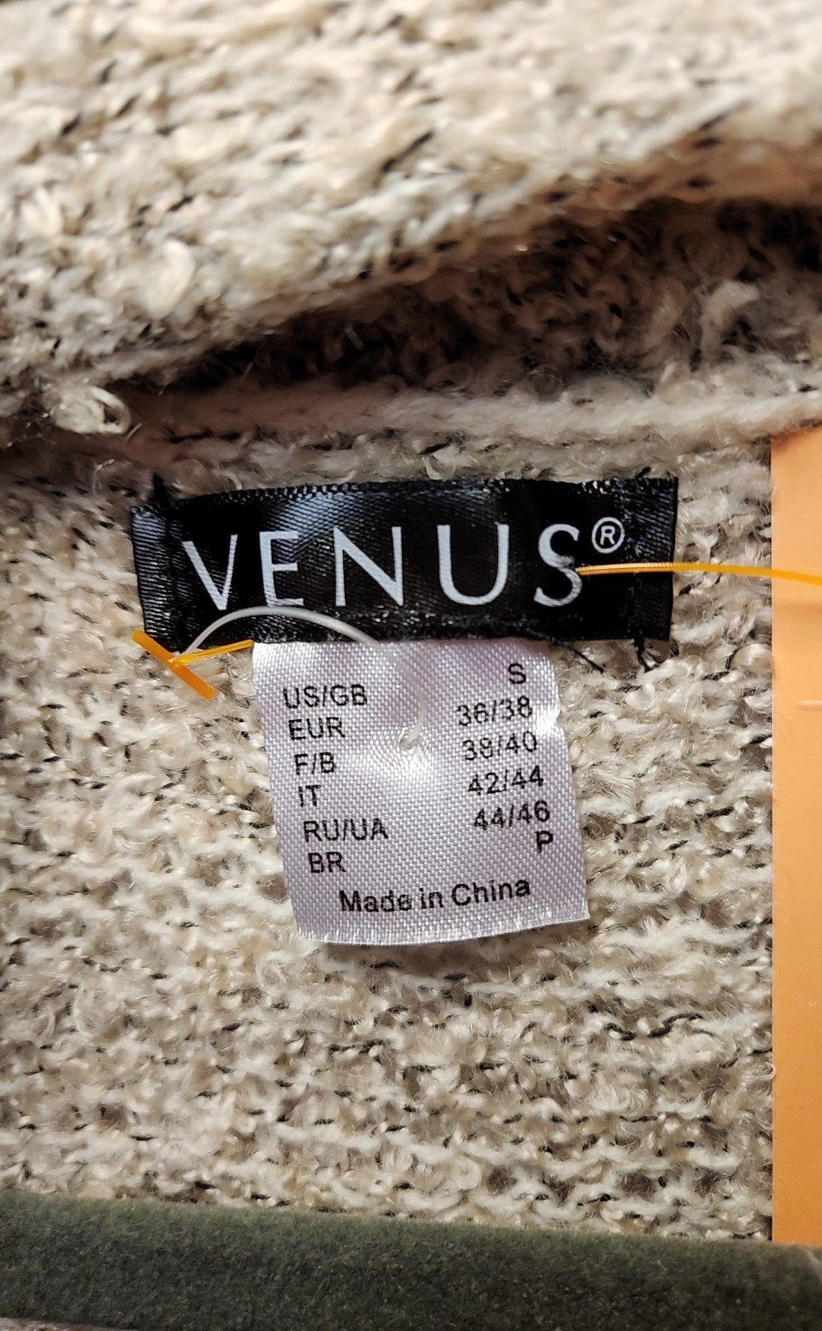 Venus Women's Size S Black & Beige Cardigan