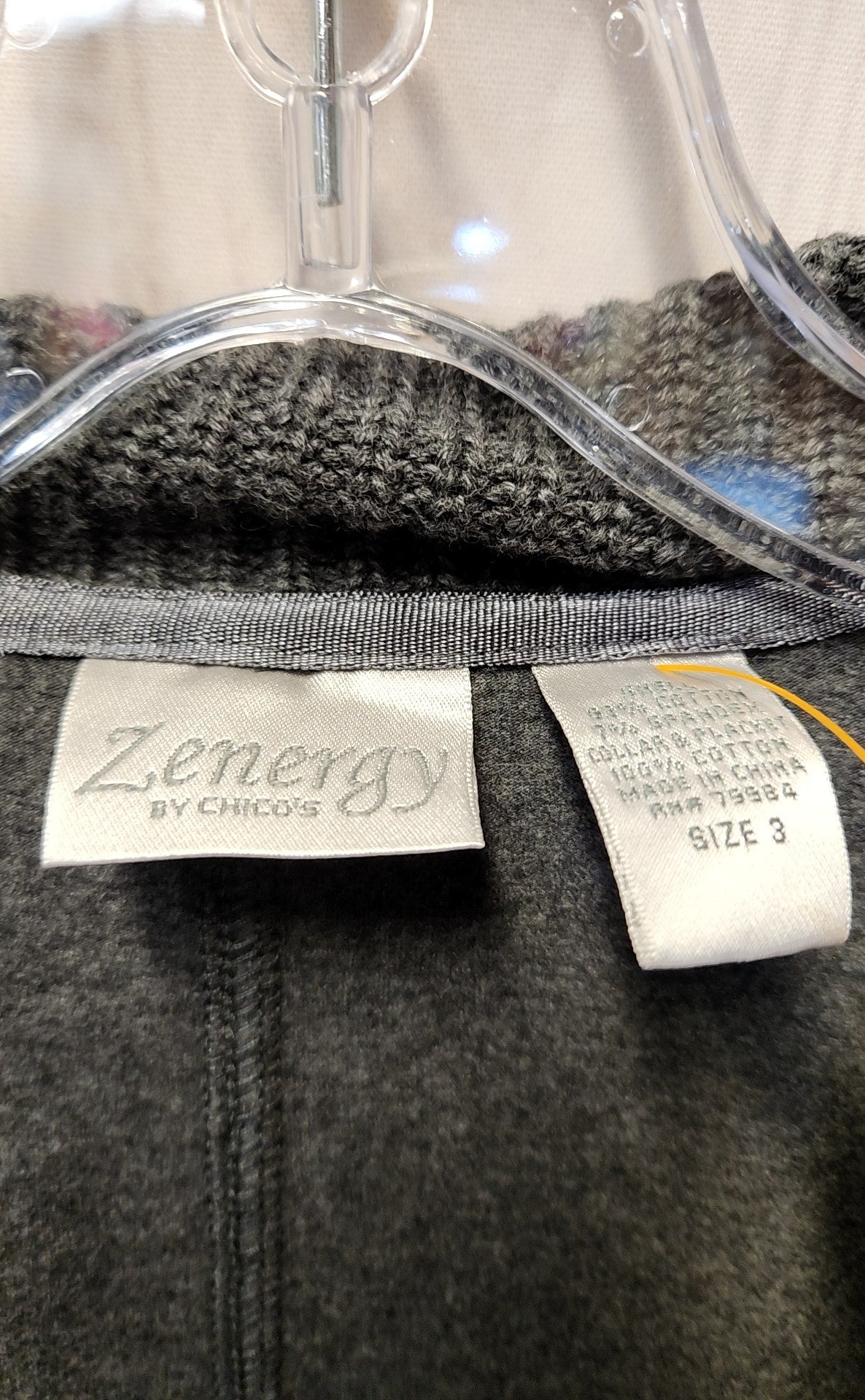 Zenergy - Chico's Women's Size 3 = US XL Gray Cardigan