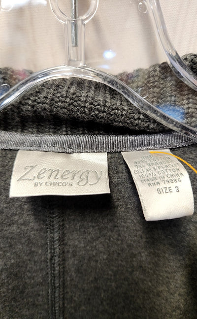 Zenergy - Chico's Women's Size 3 = US XL Gray Cardigan