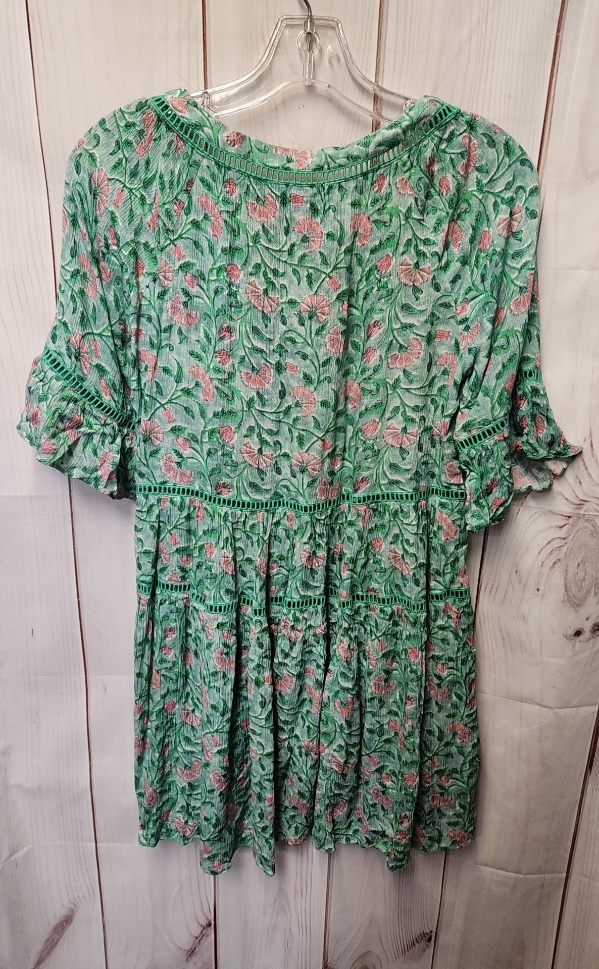 Kos Resort Women's Size XS Green Floral Dress