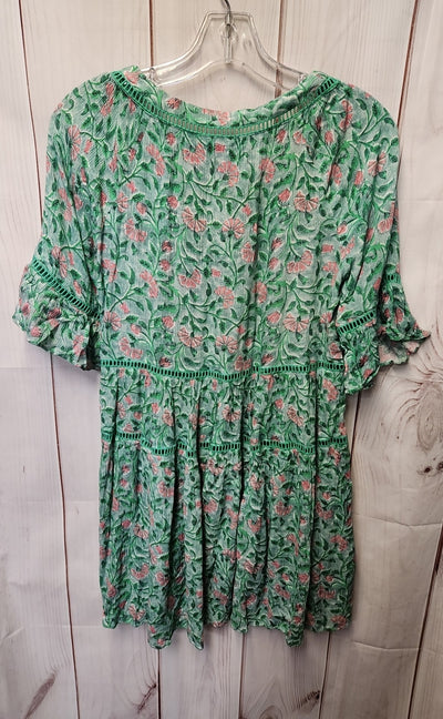 Kos Resort Women's Size XS Green Floral Dress