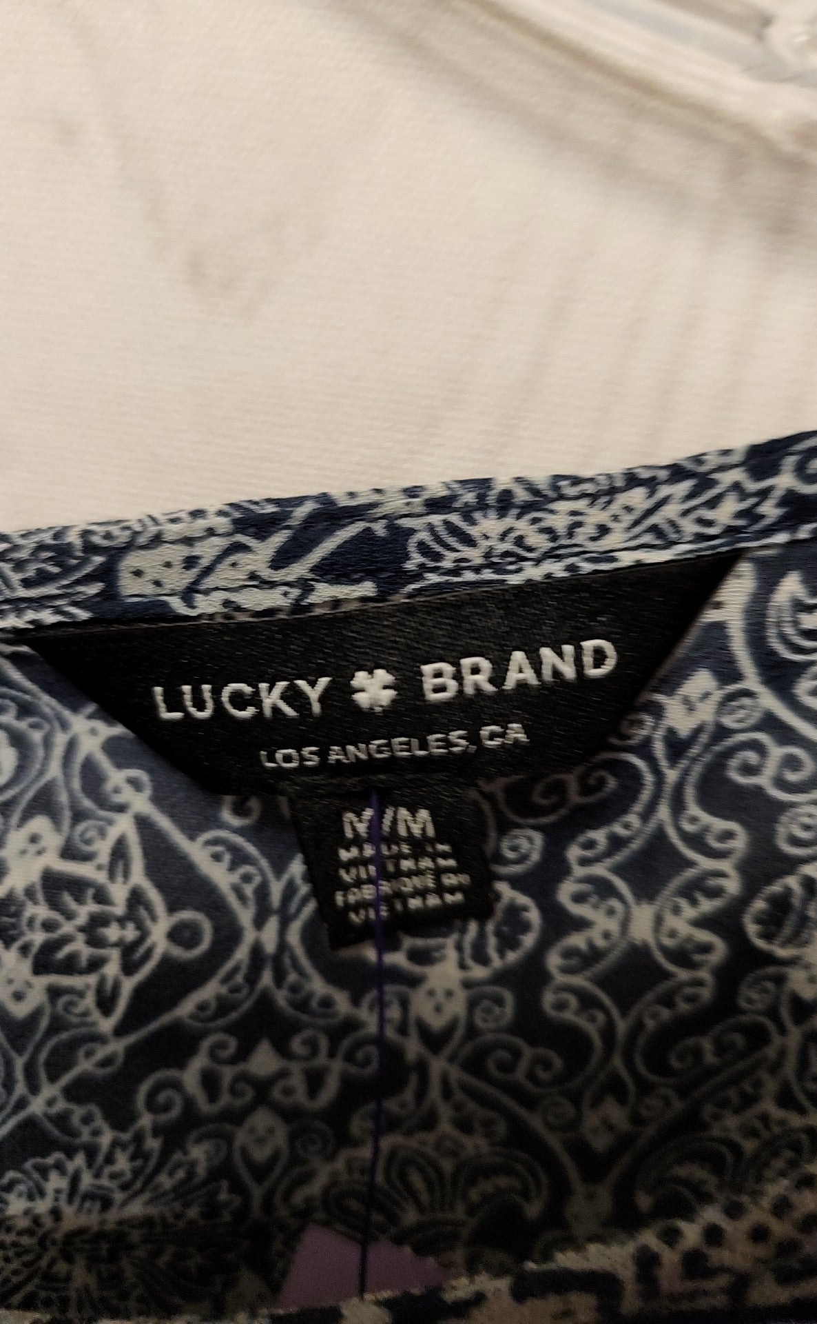 Lucky Brand Women's Size M Navy Short Sleeve Top