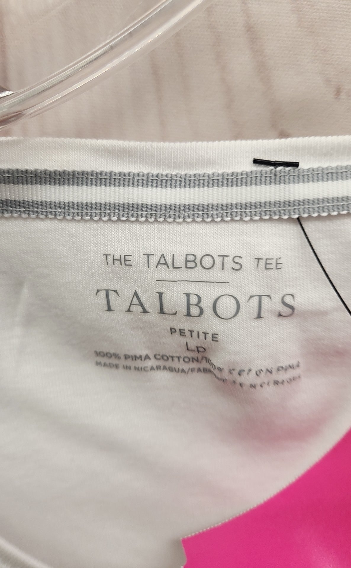 Talbots Women's Size L Petite White Short Sleeve Top