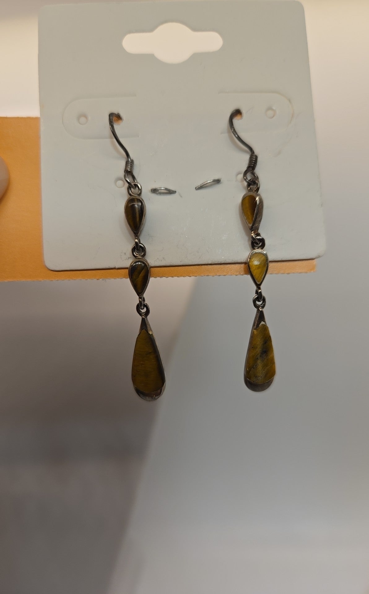.925 Sterling Silver Tiger's Eye Earrings