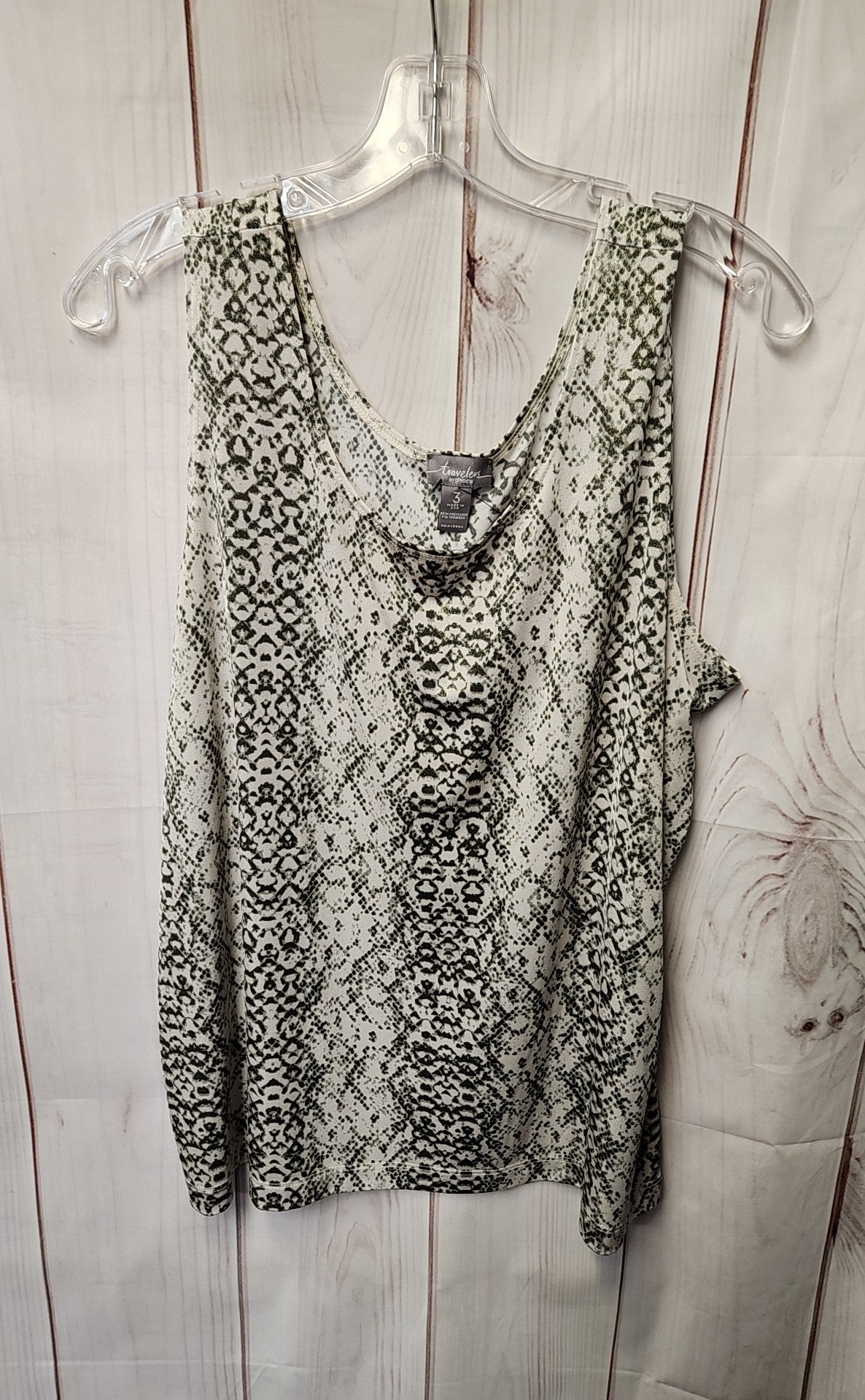 Travelers by Chico's Women's Size 3 = US XL Green Sleeveless Top
