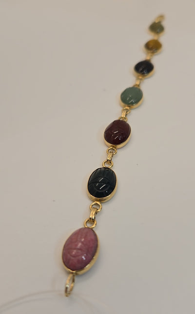 14K Yellow Gold Van Dell Scarab 7-1/4" Bracelet 11.54g