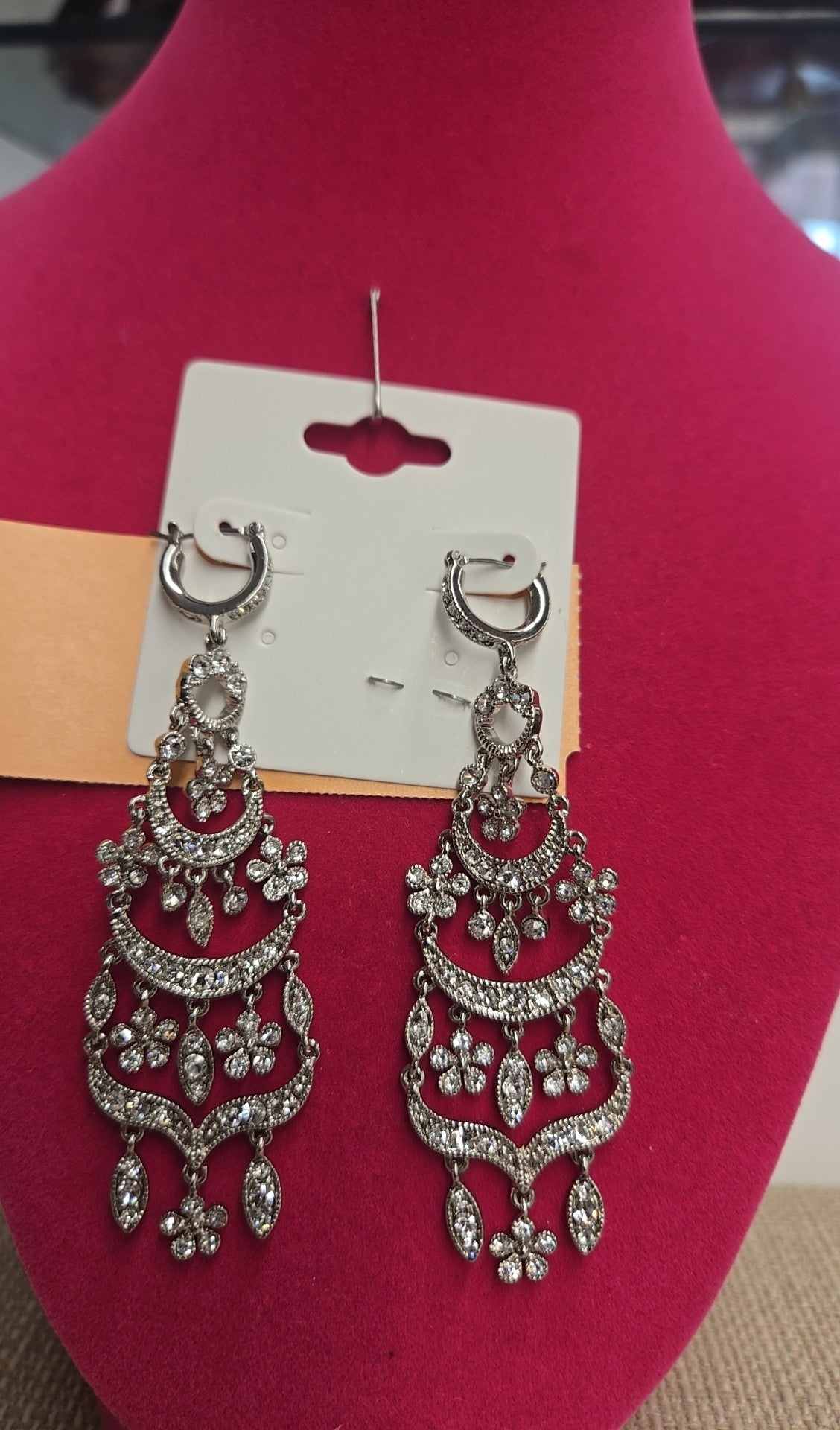 Silver Rhinestone Earrings