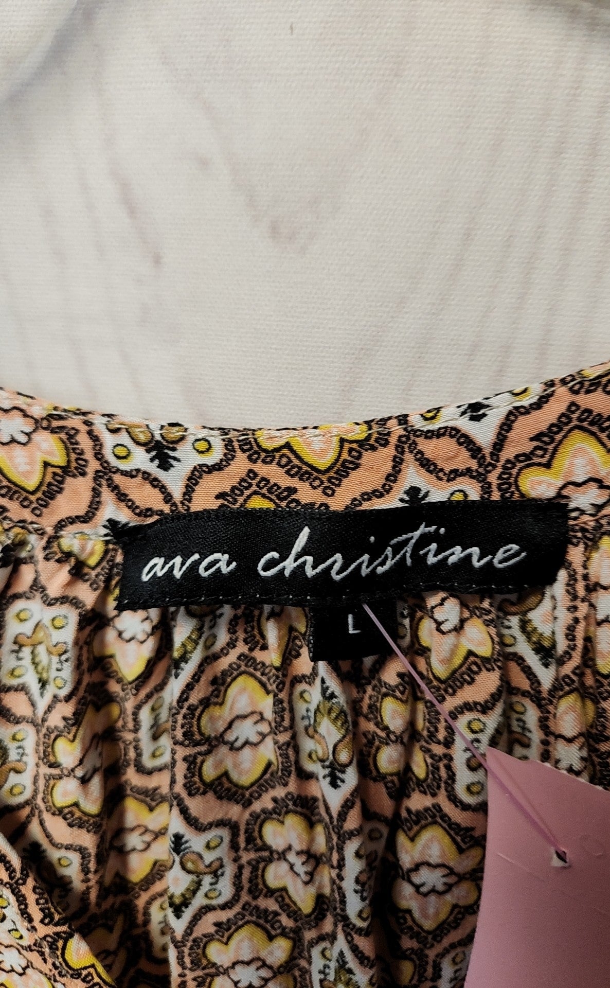 Ava Christine Women's Size L Peach Long Sleeve Top