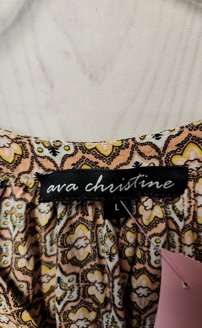 Ava Christine Women's Size L Peach Long Sleeve Top
