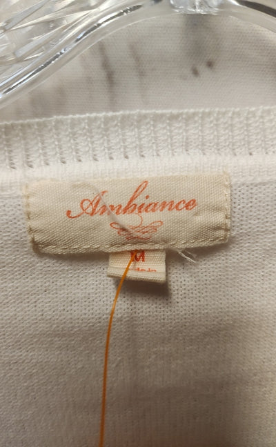 Ambiance Women's Size M White Cardigan