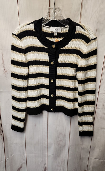 Cece Women's Size XS White & Black Cardigan