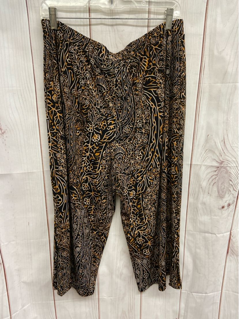 Susan Graver Women's Size M Black & Brown Pants