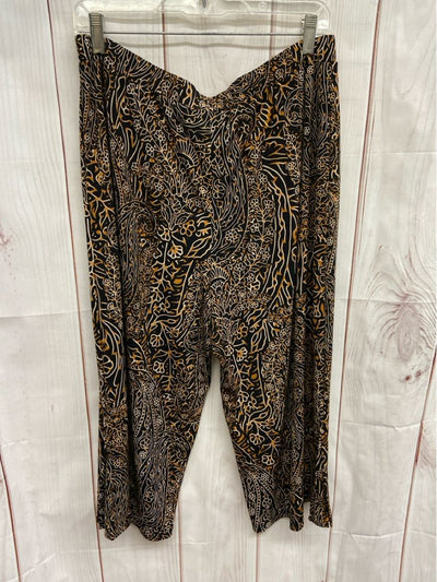 Susan Graver Women's Size M Black & Brown Pants
