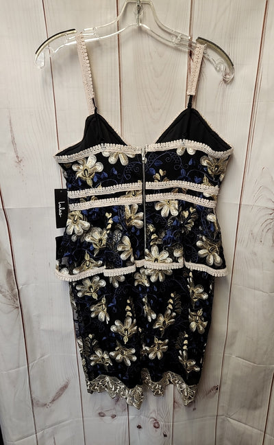 NWT Lulus Women's Size L Navy Embroidered Dress
