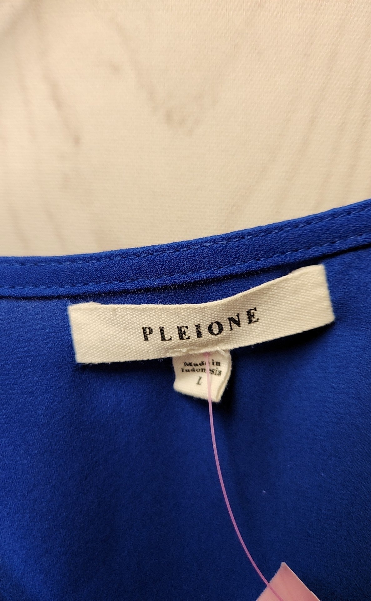Pleione Women's Size L Blue Short Sleeve Top